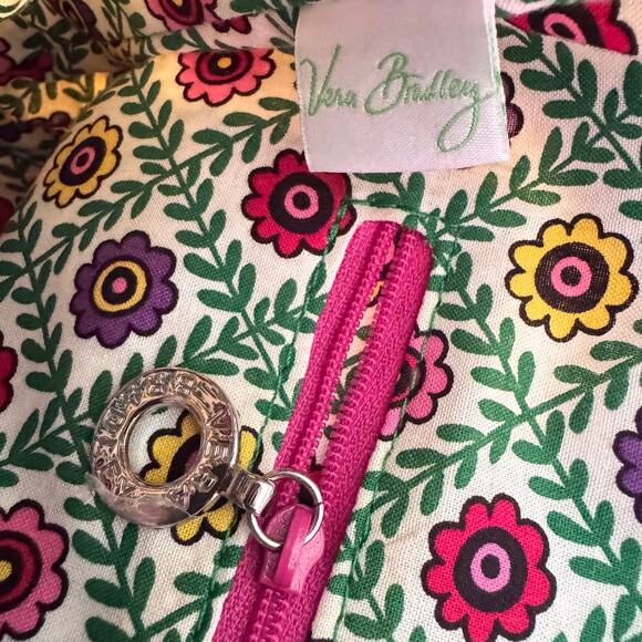 Vera Bradley Viva La Vera Bamboo Handle Straw Purse Medium Tote Handbag Retired - Picture 5 of 13